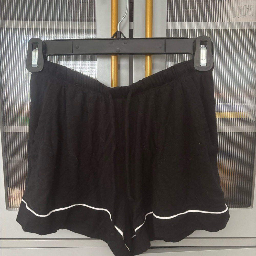 Auden Black Pajama Shorts with White Trim